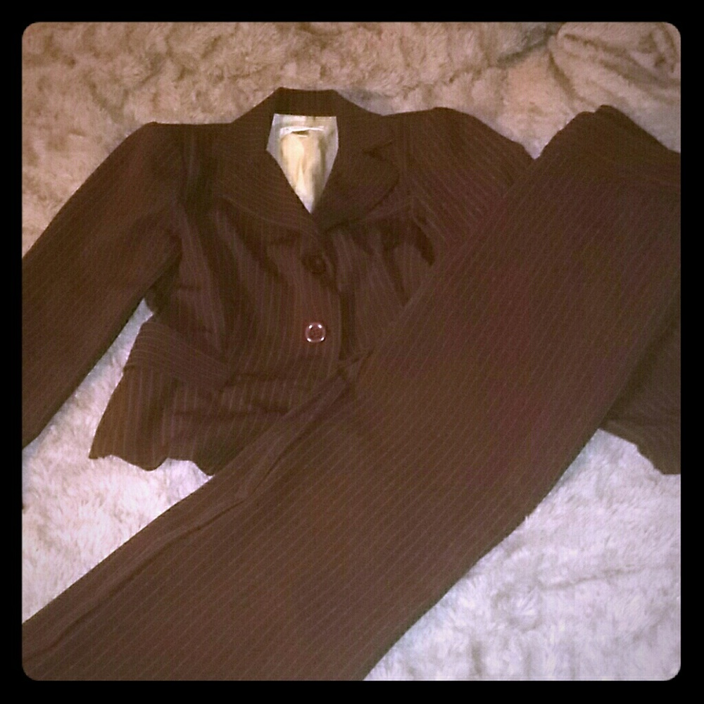 XOXO Brown pinstripe suit